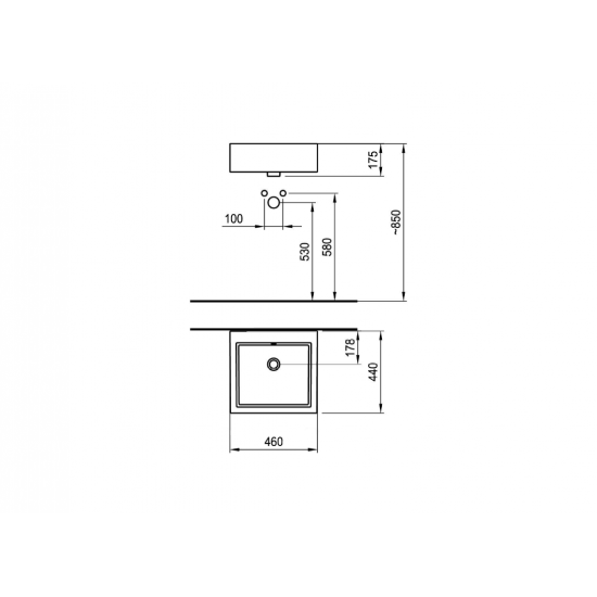 Порцеланов умивалник Fayans Geometry, 46см. - H8122420001090