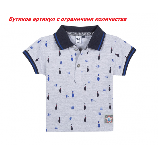 Тениска с яка 3Pommes Graphic Cargo, момче, 18-24 м., ръст: 92 см.
