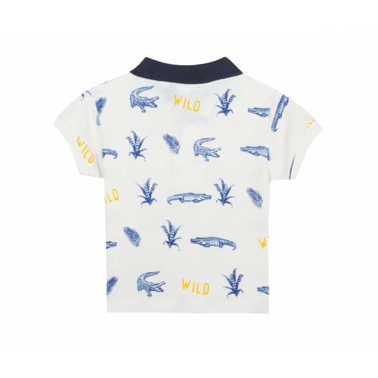 Тениска с яка 3Pommes Stay Wild, момче, 9-12 м., ръст: 80 см.