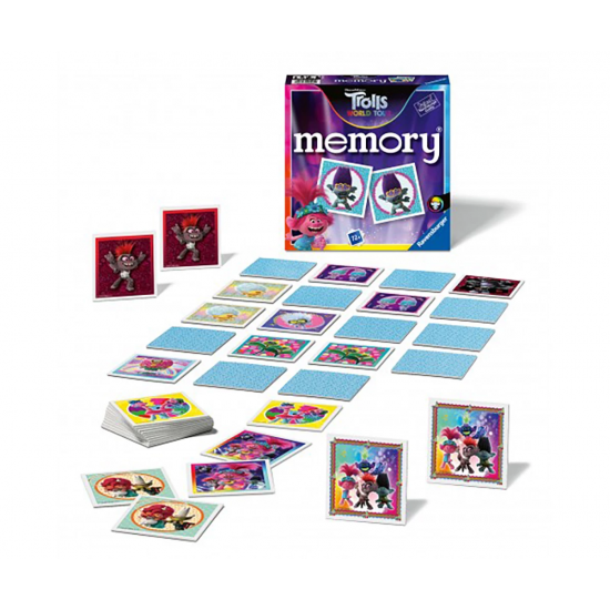 Настолна игра мемори Ravensburger 72 карти - Тролчетата 2: Турнето Настолна игра мемори Ravensburger 72 карти - Тролчетата 2: Турнето