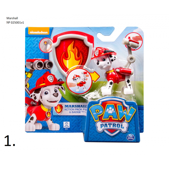 Екшън куче със значка Paw Patrol, асортимент Екшън куче със значка Paw Patrol, асортимент