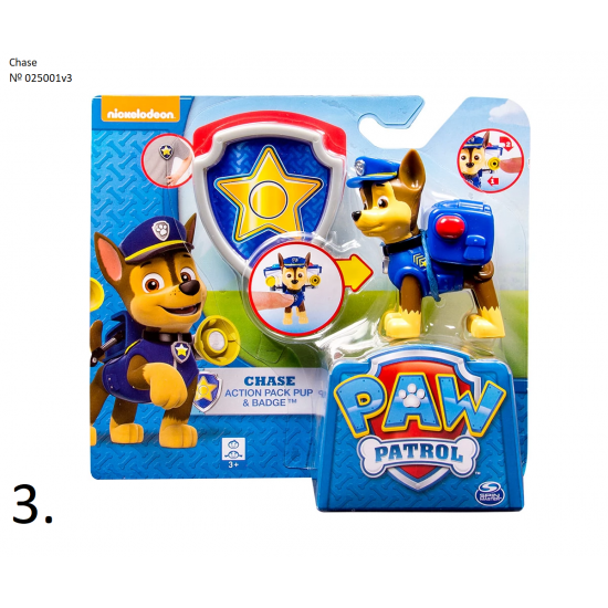 Екшън куче със значка Paw Patrol, асортимент Екшън куче със значка Paw Patrol, асортимент