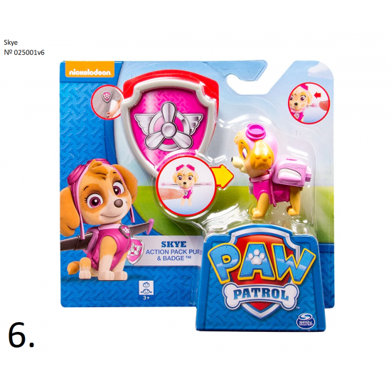 Екшън куче със значка Paw Patrol, асортимент Екшън куче със значка Paw Patrol, асортимент
