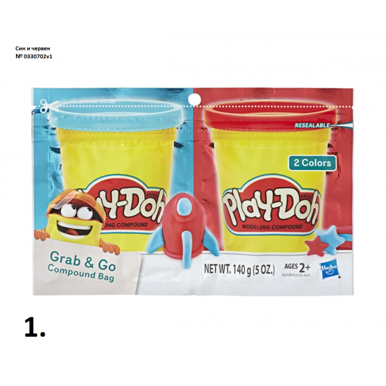 Play Doh - Пластелин в пликче 2 цвята, асортимент