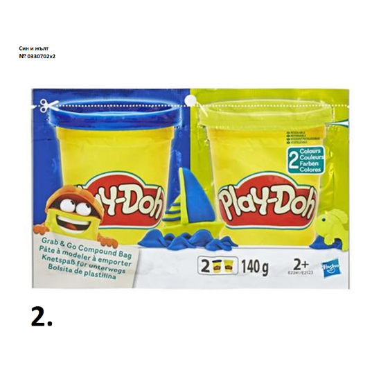 Play Doh - Пластелин в пликче 2 цвята, асортимент