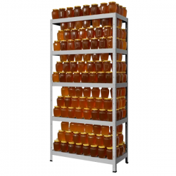Метален стелаж HARD 180x80x40 см, до 130 кг на рафт - цинк Метален стелаж HARD 180x80x40 см, до 130 кг на рафт - цинк