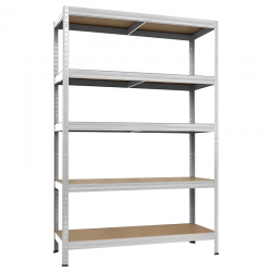 Метален стелаж STAR PLUS 180x120x45 см, до 250 кг на рафт - бял Метален стелаж STAR PLUS 180x120x45 см, до 250 кг на рафт - бял