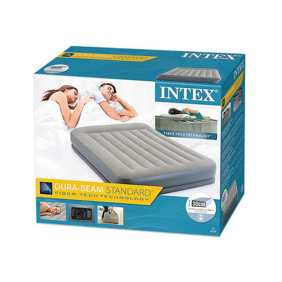 Надуваем матрак с вградена помпа INTEX Pillow Rest Queen Mid-Rise, 152 х 203 х 30 см.